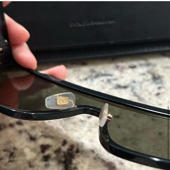 Dolce & Gabbana Black and Gold Oversized Sunglasses - Picture 7 of 9